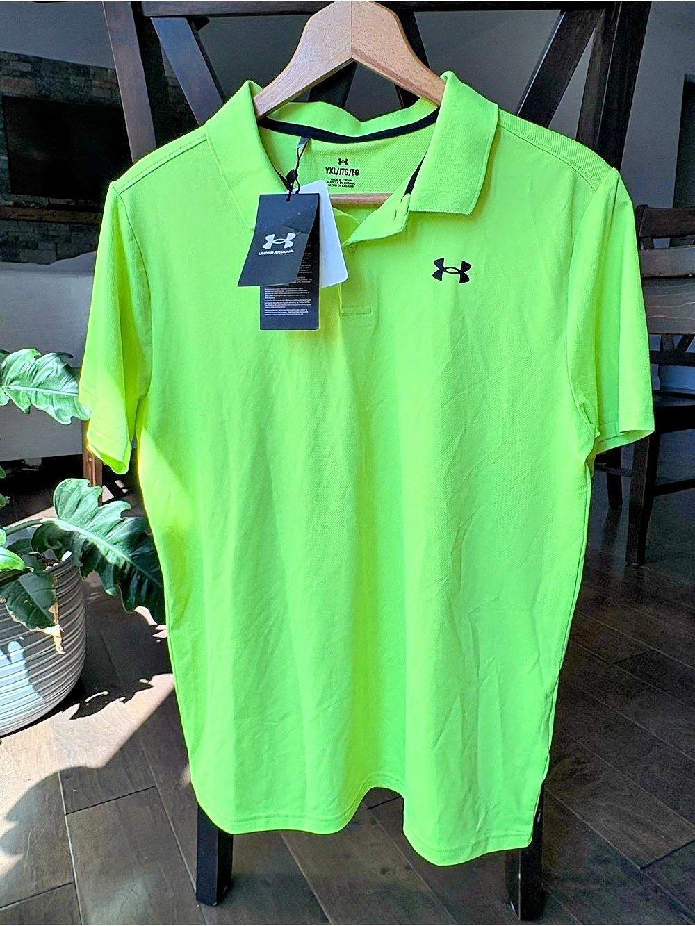 Under Armour Performance Polo Boys Polo Green YXL NWT